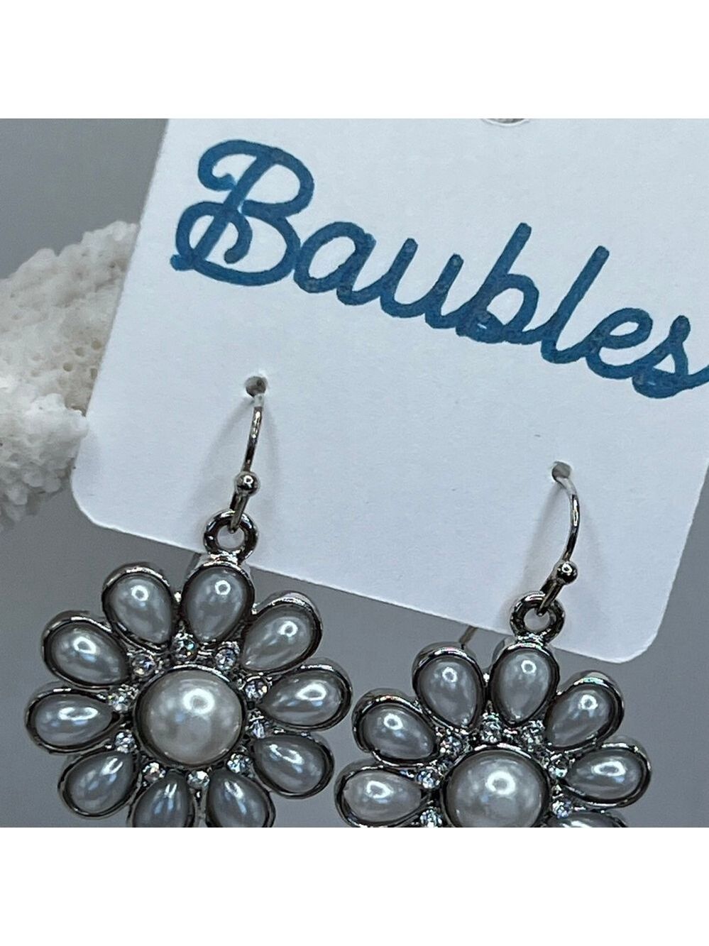 Baubles Earrings Silver Faux Pearl